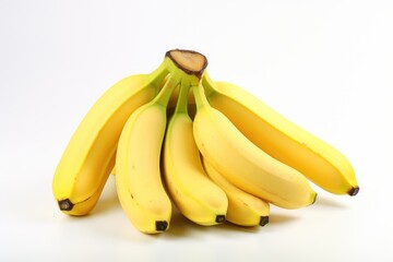 Bunch of bananas isolated on white background . generative ai