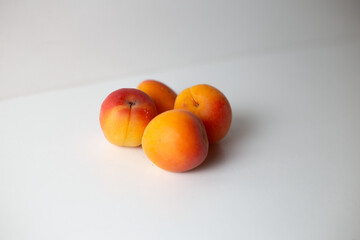 apricots on a white background