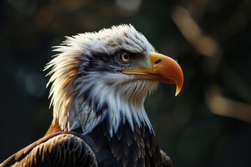 Obraz premium close up eagle on blur background natural . Ai generation