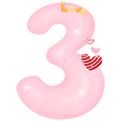 Number arabic elements valentine day concept 