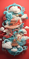 red chinese new year illustration