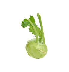 Fresh kohlrabi with green leaves transparent png
