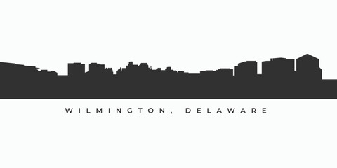 Obraz premium Wilmington city skyline silhouette. Delaware cityscape illustration in vector