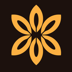 The logo depicts a gold jasmine flower