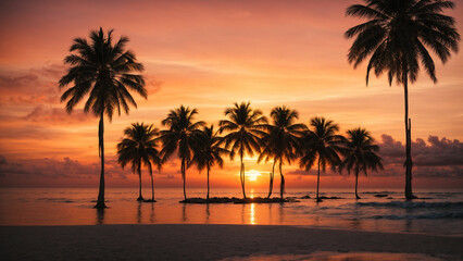 Obraz premium a photo that captures the magical moment when the sun dips below the horizon, leaving behind a mesmerizing afterglow