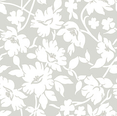 Abstract seamless vector flower wallpaper pattern