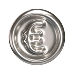 3D Metal euro icon