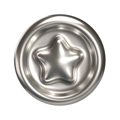 3D Metal star coin icon