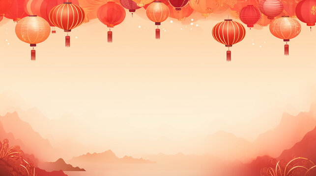 Chinese New Year lantern festive background
