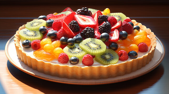 photo realistic fruit tart a fresh fruit tart