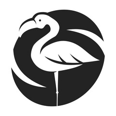 Flamingo Logo template Isolated. Brand Identity. Icon Abstract Vector graphic