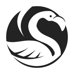 Fototapeta premium Flamingo Logo template Isolated. Brand Identity. Icon Abstract Vector graphic