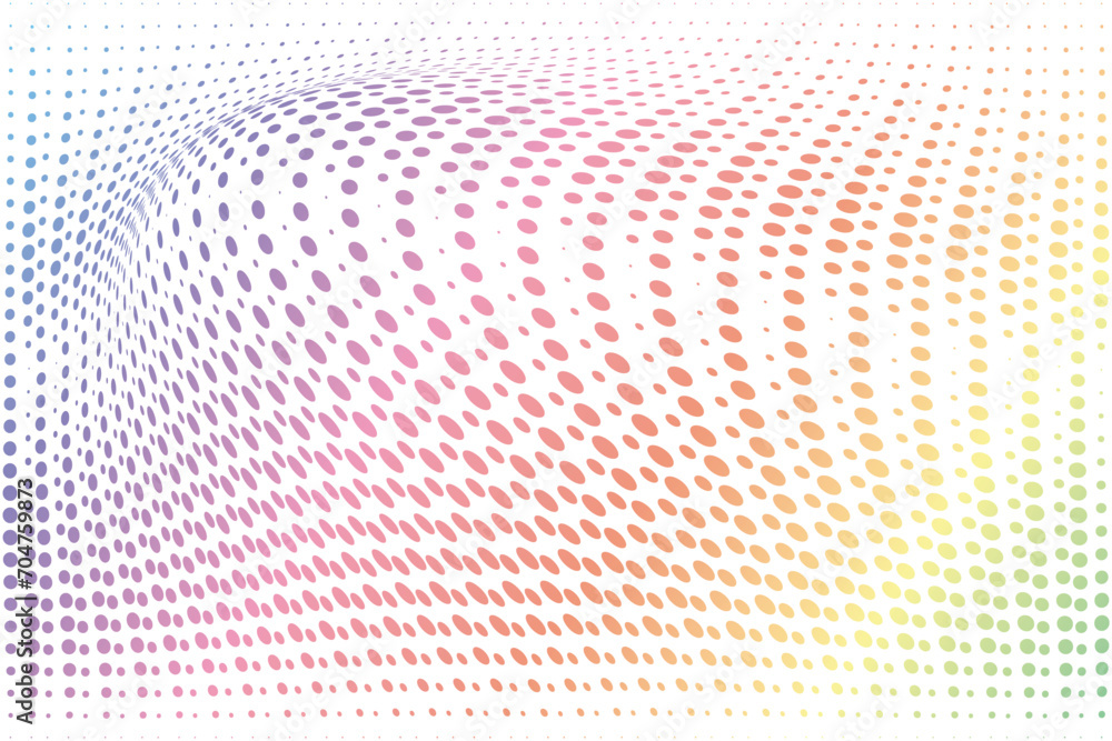Poster pop art background vector. design dots halftone effect gradient spectrum on white background. design