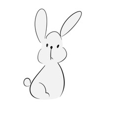 座るウサギのイラスト