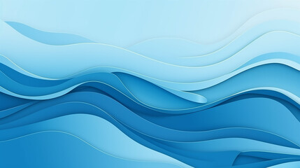 Fototapeta premium abstract ocean blue paper cut style background
