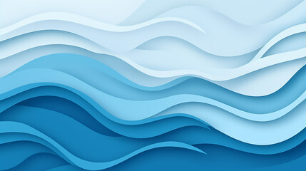 abstract ocean blue paper cut style background