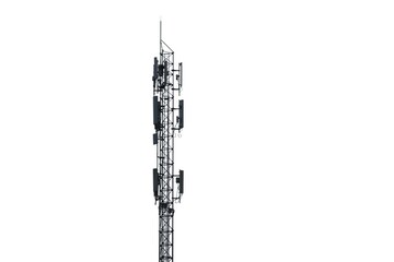 telecommunication tower isolated on white