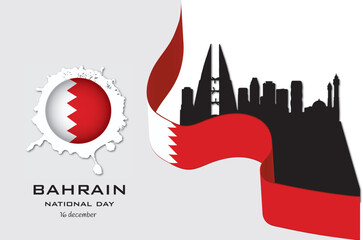 Bahrain national day banner vector illustration