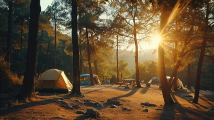 Behangcirkel Tevel and camping in camp ground  © buraratn