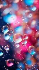 Colorful bubbles floating in a liquid