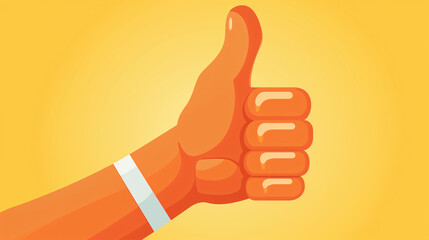 A thumbs-up indicates agreement and approval of the illustration
 - obrazy, fototapety, plakaty