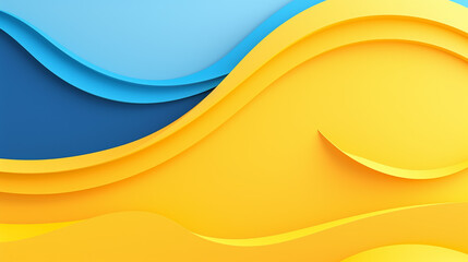 yellow and blue wave line background sea