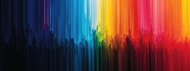 Vibrant vertical lines blur together creating a dynamic and colorful abstract background. - obrazy, fototapety, plakaty