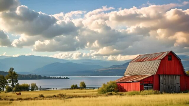 Red Barn on the Lake