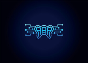 Letter ABA Modern Technology Vector Monogram Dental care shape Logo.