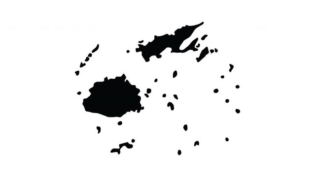 Animation forms a map icon for the country of Fiji