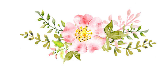 Watercolor Flower Floral Arrangement Illustration