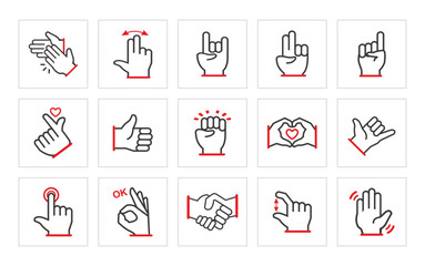 Gesture fingers icon logo vector