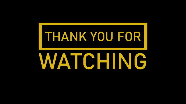 thank you for watching end 4k video clip footage. social media thank you for watching 4k video clip font effect backgrounds.
