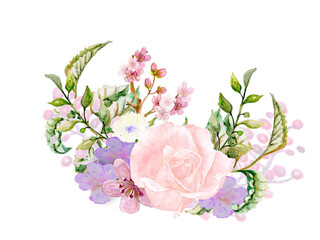 Watercolor Flower Floral Arrangement Illustration