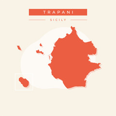 Vector illustration vector of Trapani map Italy