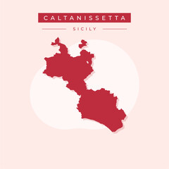 Vector illustration vector of Caltanissetta map Italy