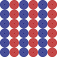 Fototapeta na wymiar 4th of July circle pattern. Circle vector seamless pattern. Decorative element, wrapping paper, wall tiles, floor tiles, bathroom tiles.