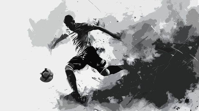 soccer football black and white abstract art