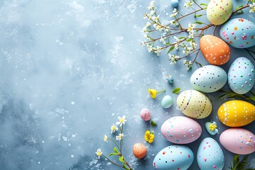 colorful easter background with copy space