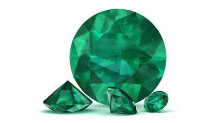 emerald on white background (high resolution 3D image)