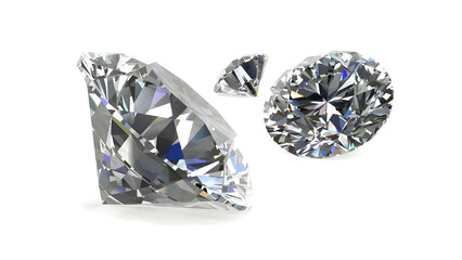 diamond on white background (high resolution 3D image)