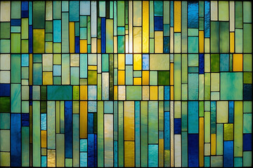 Colorful Abstract Stained Glass Geometric Patterns
