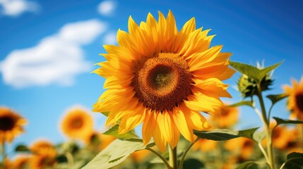 Sunflower with blue sky
