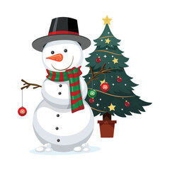 Hand drawn cute christmas character vector
