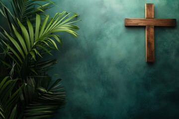 good friday wooden cross background with copy space