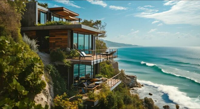 luxury house on the beach footage