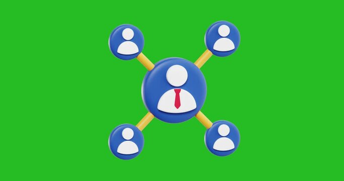 3D Animation of Affiliate Marketing with Chroma Key Background