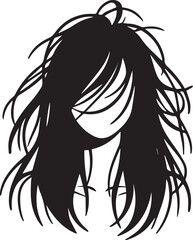 Cute Girl with disheveled hair Vector