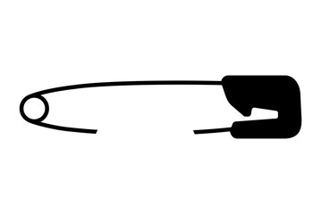 布を留めた安全ピンのアイコン、透明背景