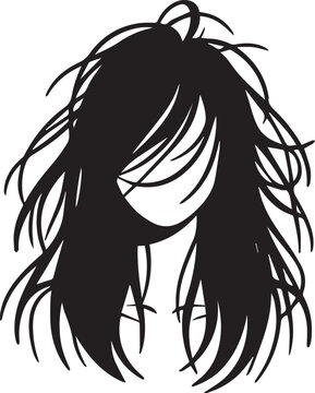 Cute Girl with disheveled hair Vector